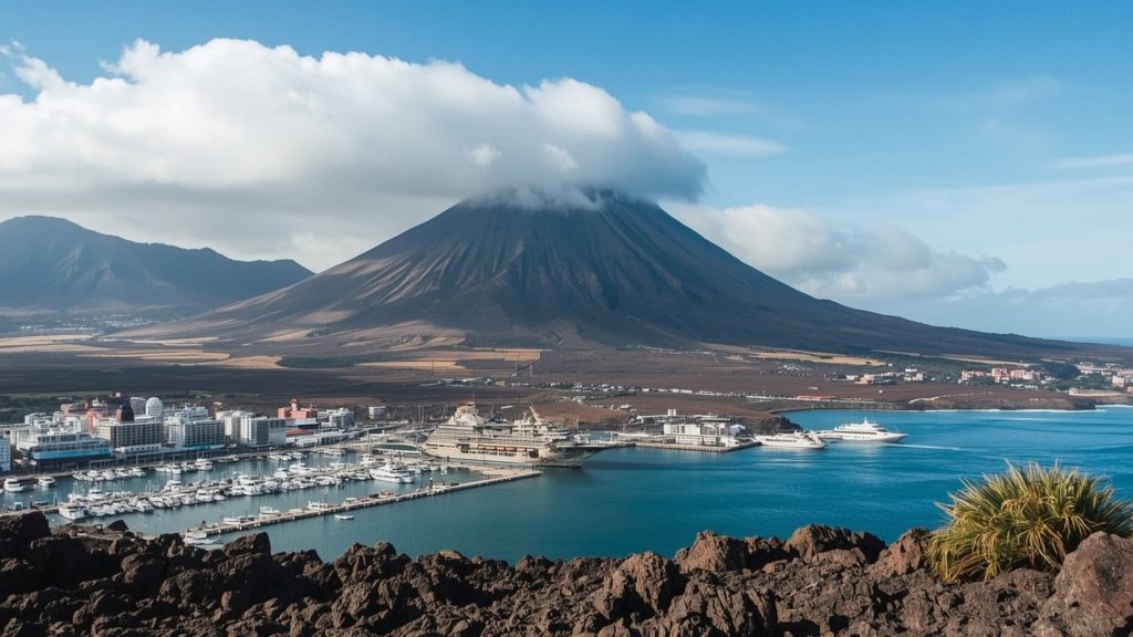 Teneriffa Teide Vulkan Kreuzfahrtschiff Hafen