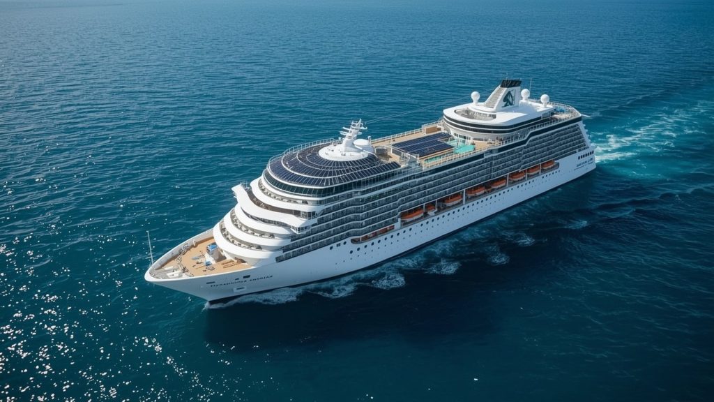 Umweltfreundliches Kreuzfahrtschiff Solarpanele grüne Technologie
